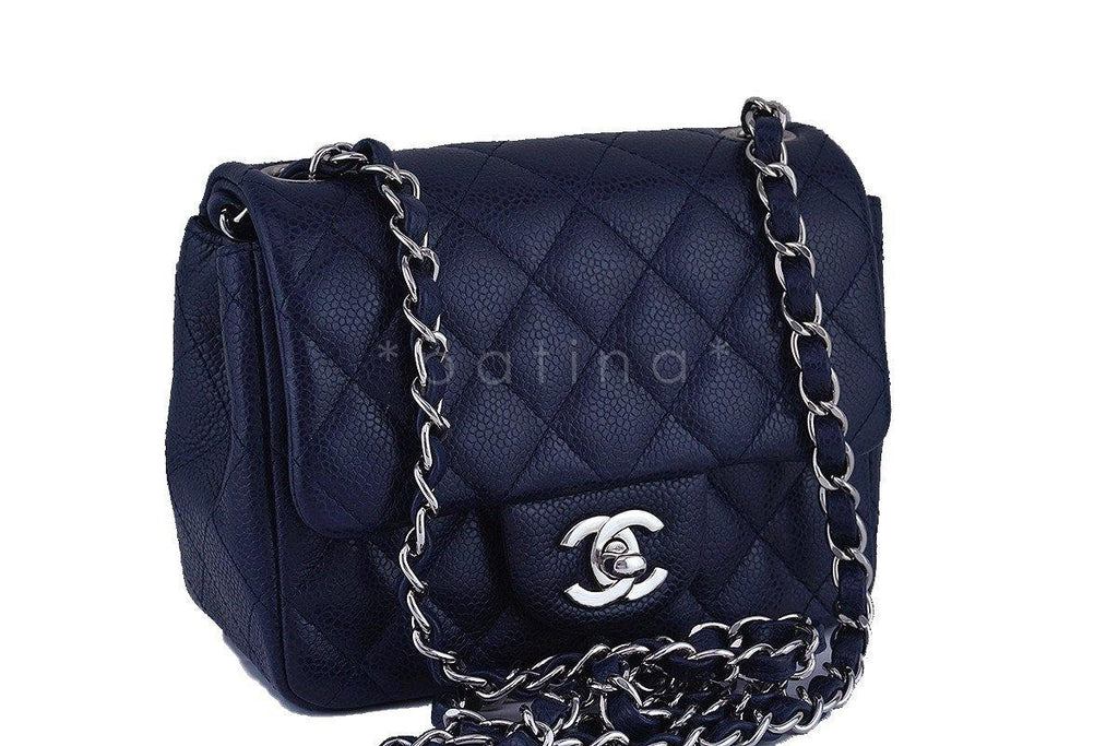 Chanel Navy Blue Caviar Classic Quilted Square Mini 2.55 Flap Bag