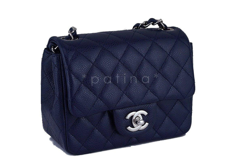 Chanel Navy Blue Caviar Classic Quilted Square Mini 2.55 Flap Bag