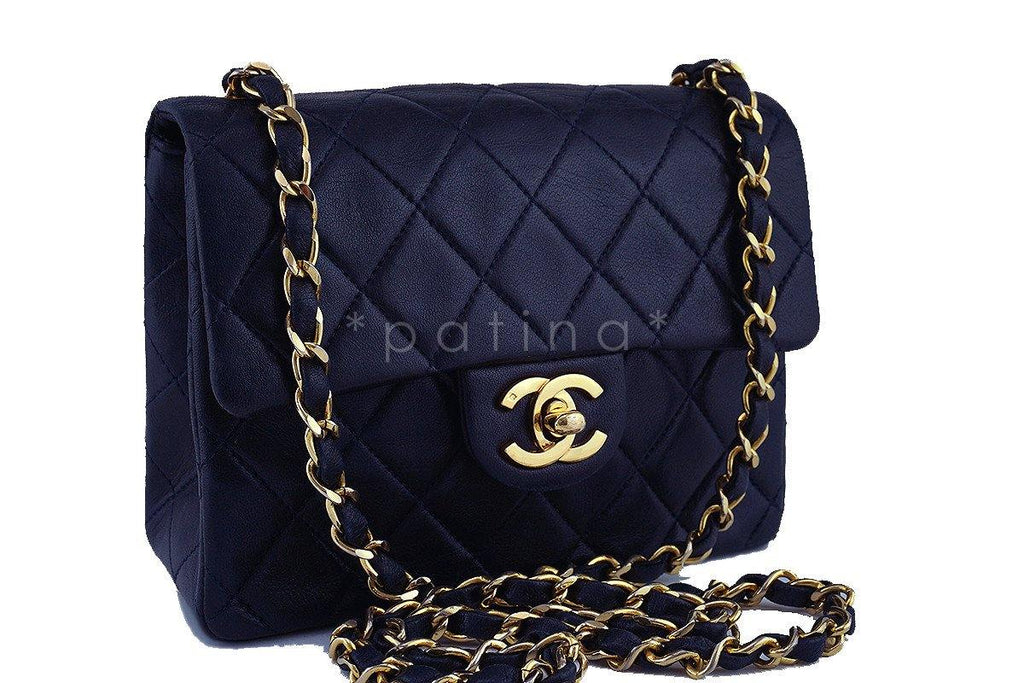Chanel Navy Blue Classic Quilted Square Mini 2.55 Flap Bag