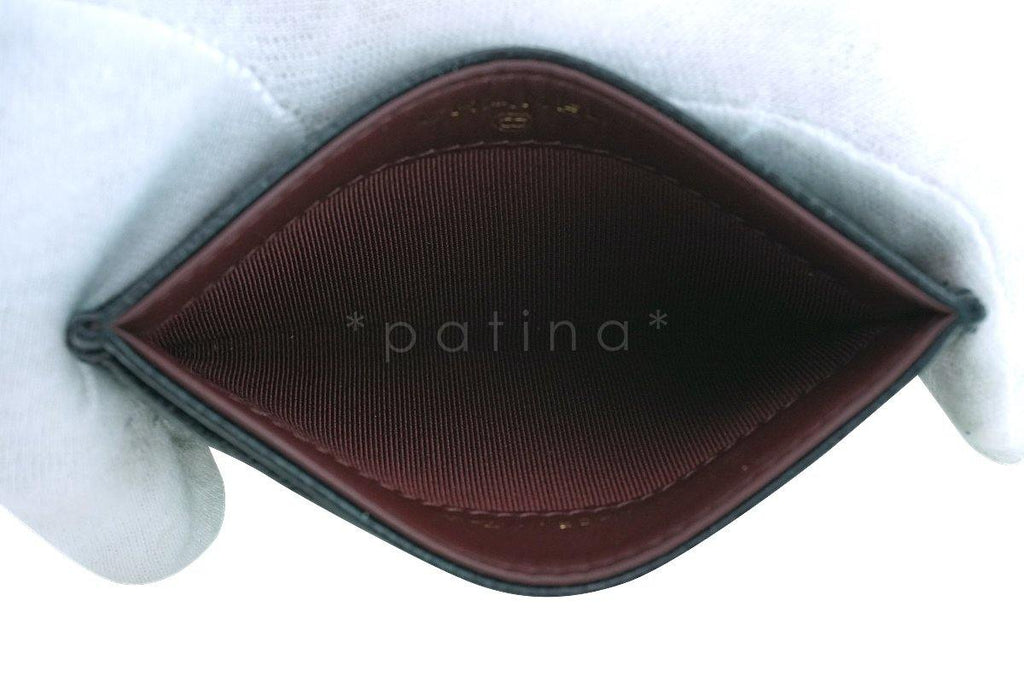 NWT Chanel Black Caviar Classic Slim Card Holder Case Wallet