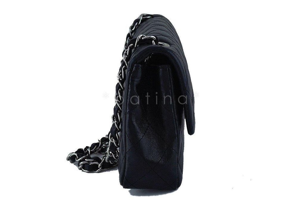 Chanel Black Lambskin East West Classic 2.55 Shoulder Flap Bag