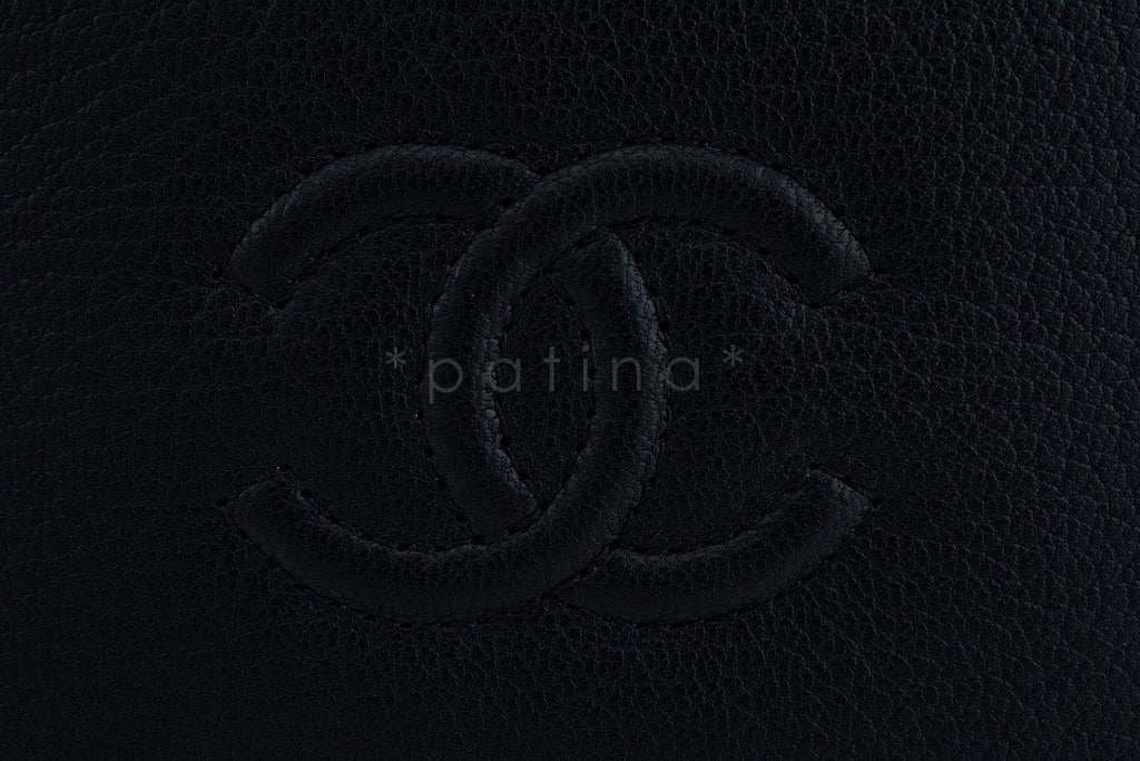 Chanel Black Logo Slim Card Holder Case Wallet Bag