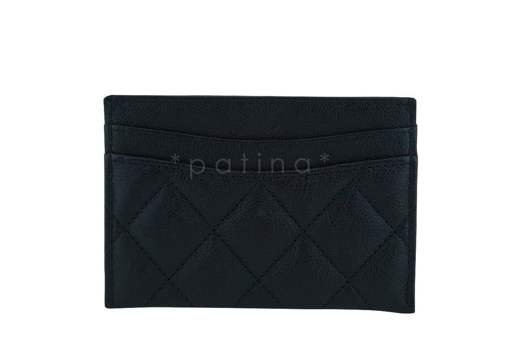 New 17S Chanel So Black Slim Card Holder Case Wallet