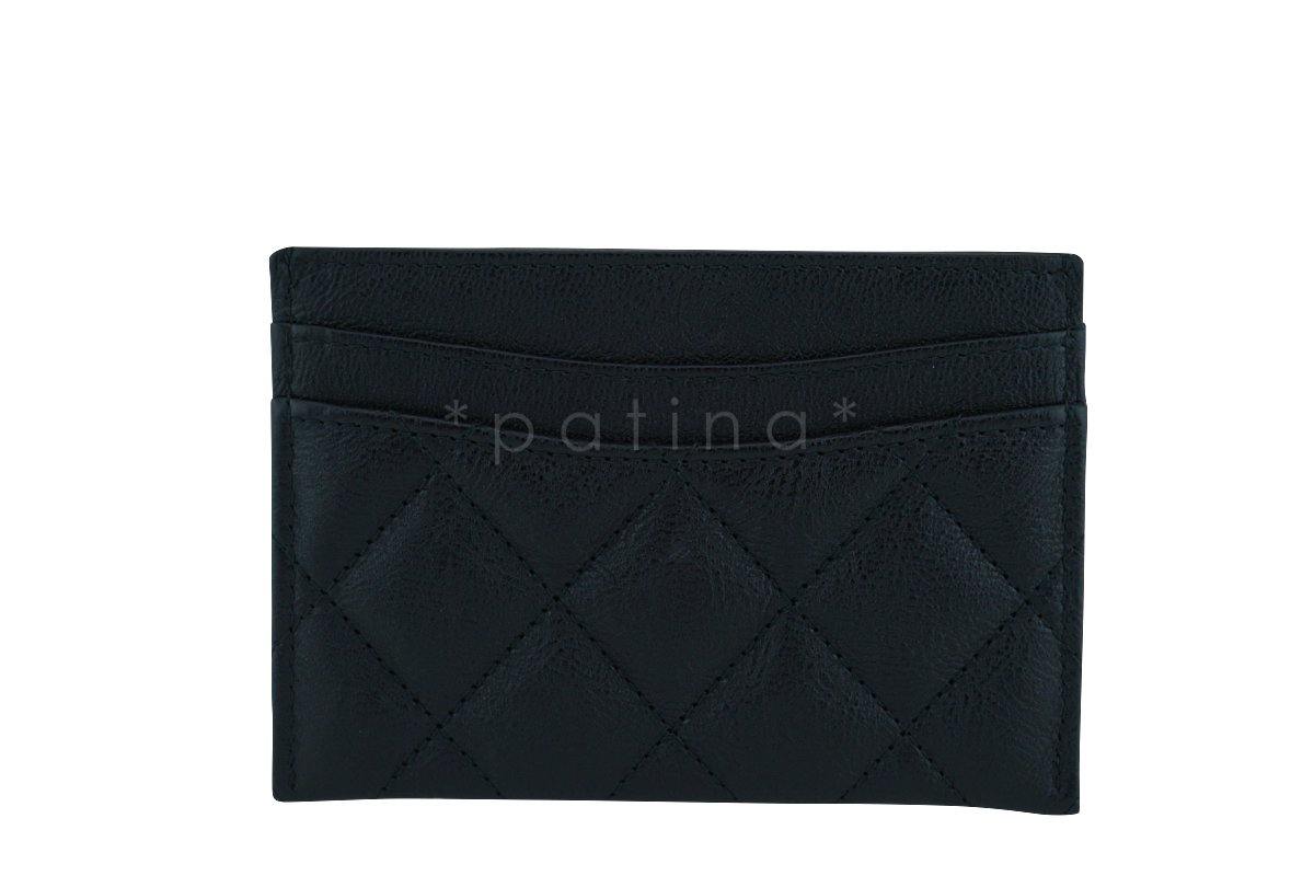 New 17S Chanel So Black Slim Card Holder Case Wallet