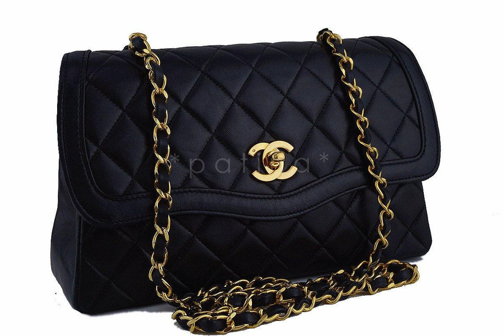 Chanel Black Vintage Quilted Classic 2.55 Flap and Wallet set Bag