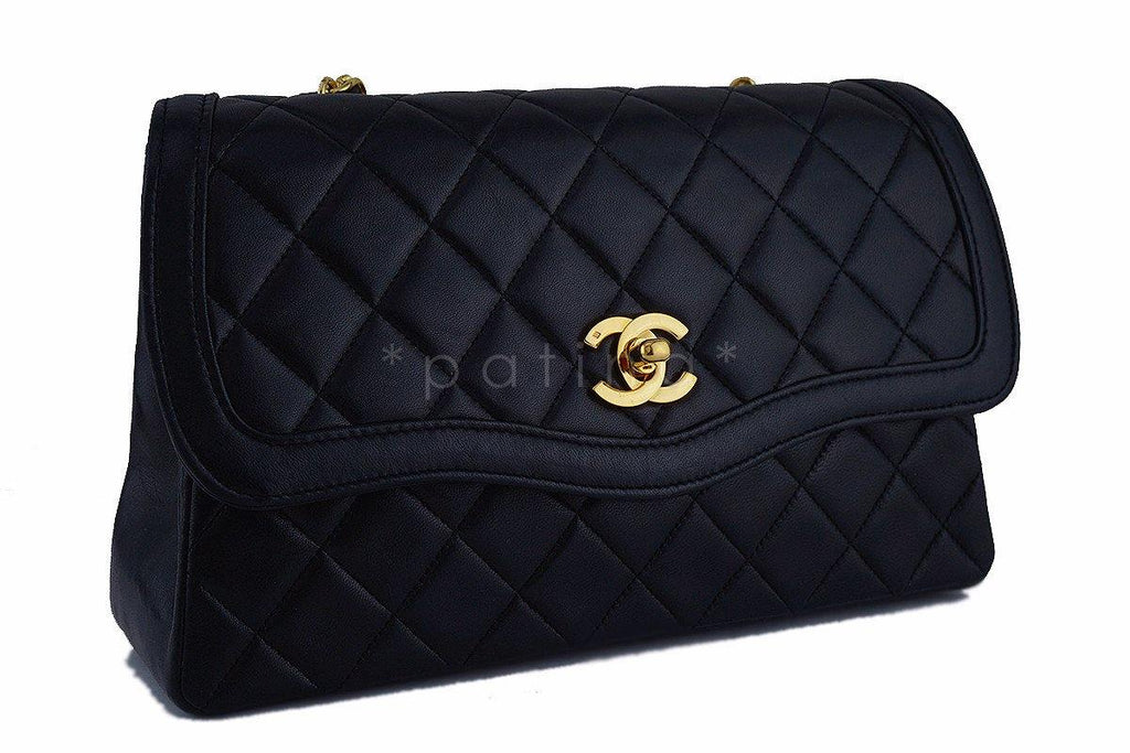 Chanel Black Vintage Quilted Classic 2.55 Flap and Wallet set Bag