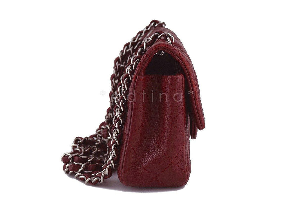 Chanel Caviar Dark Red Classic Quilted Rectangular Mini 2.55 Flap Bag