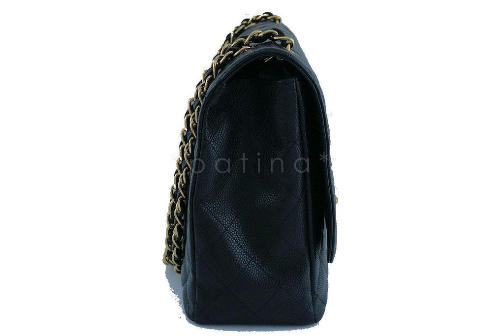 Chanel Black Caviar Maxi Quilted Classic 2.55 Jumbo XL Flap Bag GHW