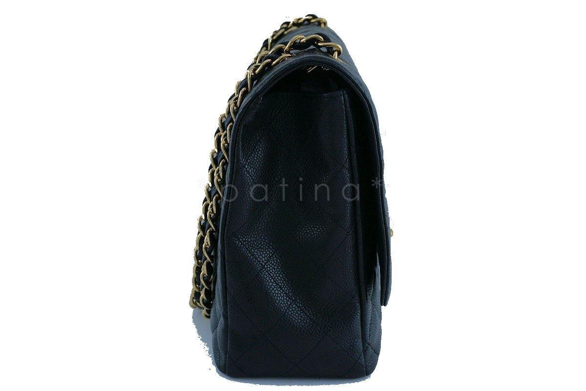 Chanel Black Caviar Maxi Quilted Classic 2.55 Jumbo XL Flap Bag GHW
