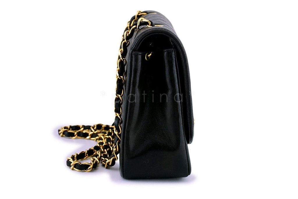 Chanel Black Vintage Quilted Classic "Diana" Shoulder Flap Bag 24k GHW