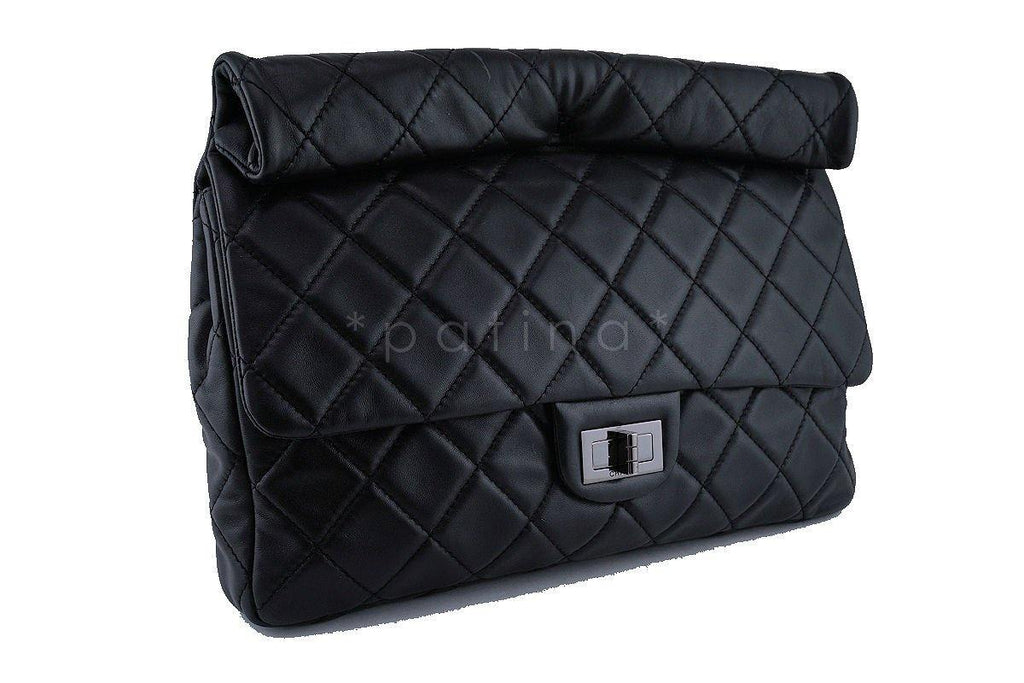 Chanel Black Classic Quilted Reissue Clutch Flap Purse Bag RHW