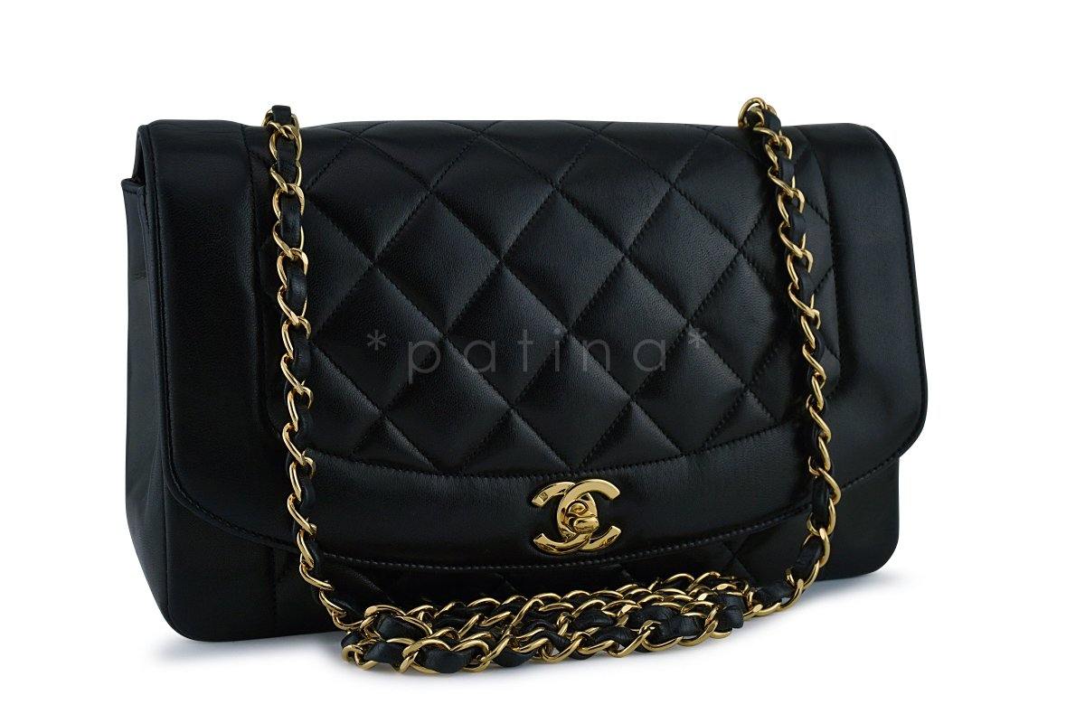 Chanel Black Vintage Quilted Classic "Diana" Shoulder Flap Bag