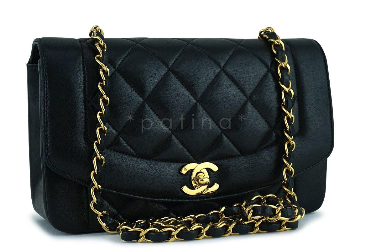 Chanel Black Vintage Quilted Classic "Diana" Shoulder Flap Bag