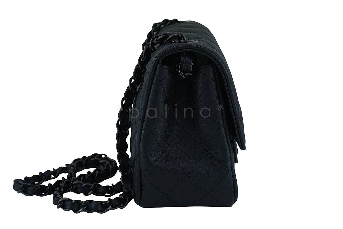 Rare Chanel So Black Classic Quilted Square Mini 2.55 Flap Bag