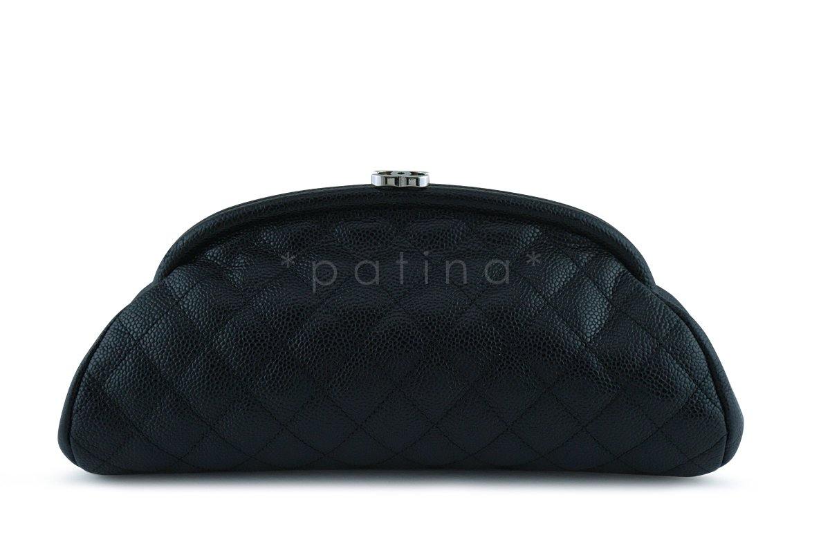 Chanel Black Caviar Timeless Quilted Clutch Bag