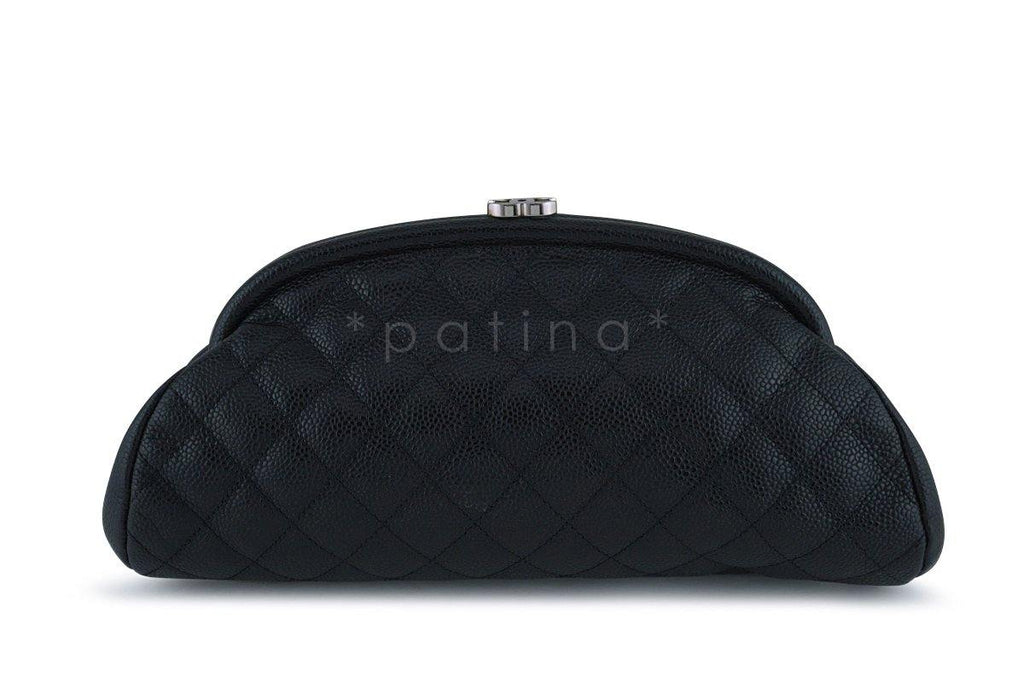 Chanel Black Caviar Timeless Quilted Clutch Bag