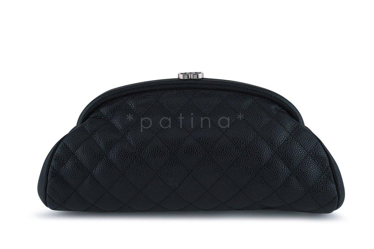 Chanel Black Caviar Timeless Quilted Clutch Bag