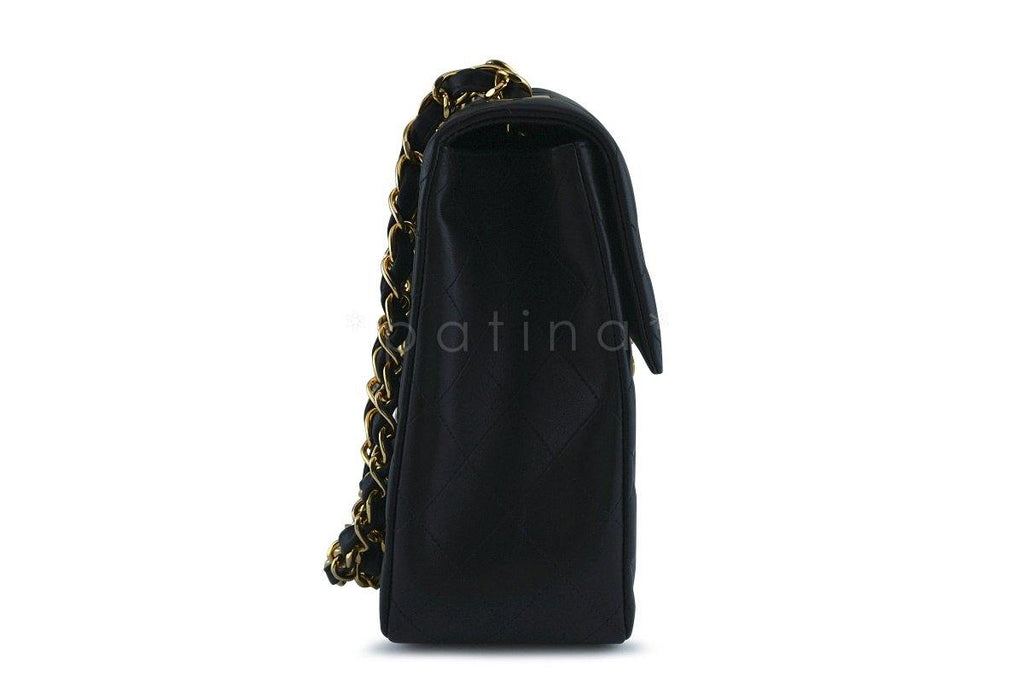 Chanel Black Vintage Maxi Jumbo XL Classic Lambskin Flap Bag