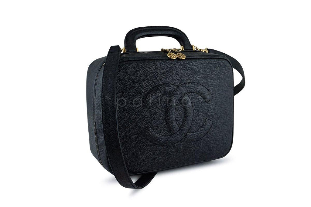 Chanel Black Caviar Classic Vanity Case Bag