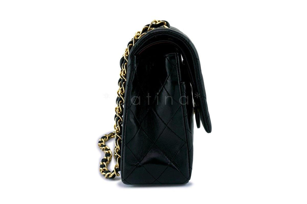 Chanel Black Lambskin Medium  Classic Double Flap Bag 24k GHW