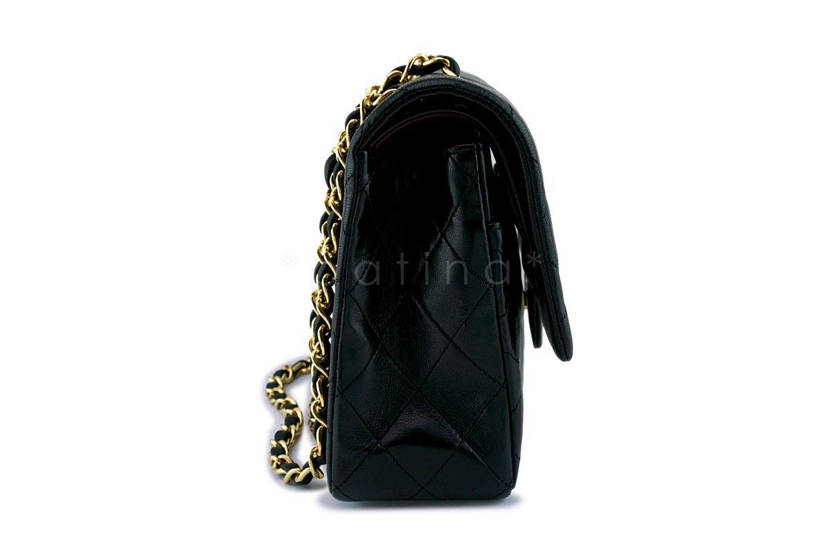 Chanel Black Lambskin Medium  Classic Double Flap Bag 24k GHW