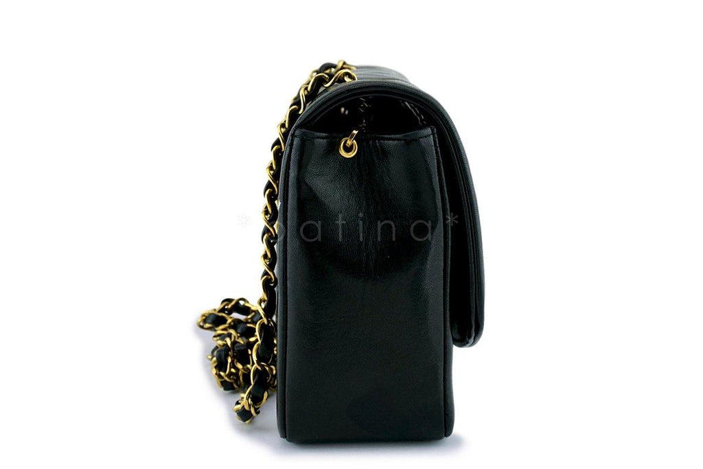 Chanel Black Vintage Quilted Classic "Diana" Shoulder Flap Bag 24k GHW