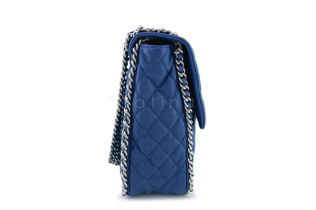 Chanel Blue Chain Around Maxi Luxe Flap Bag