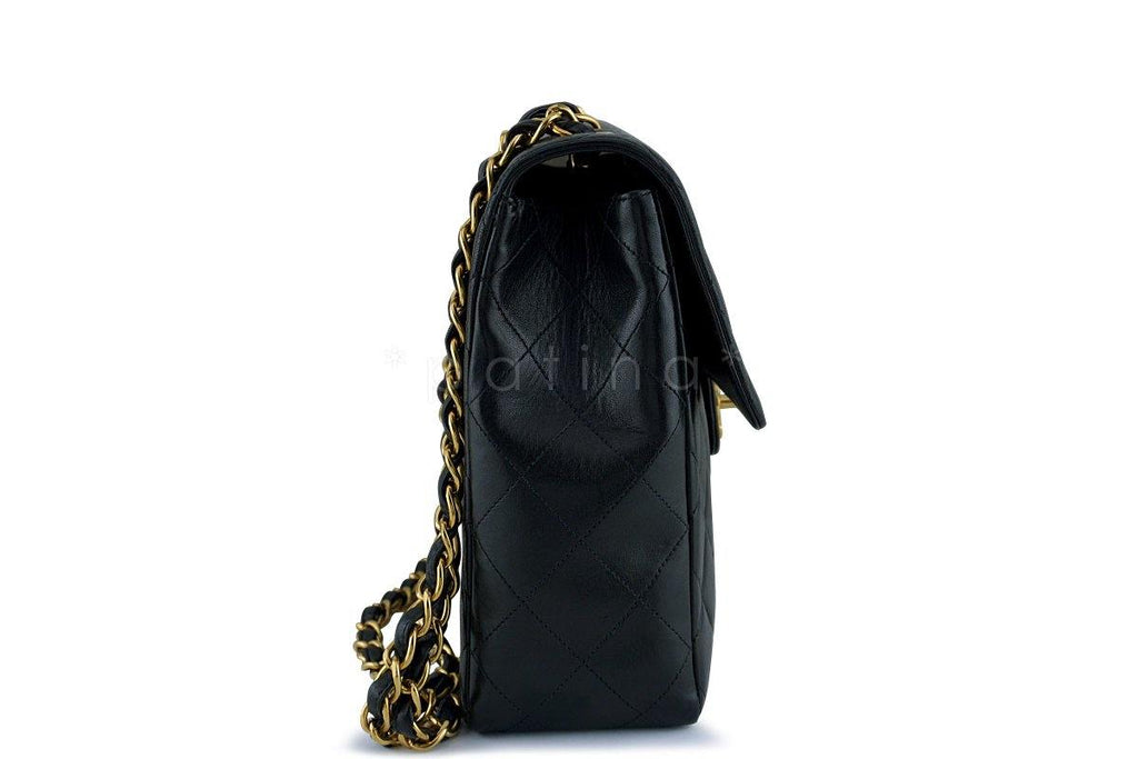 Chanel Black Lambskin Jumbo Quilted Classic 2.55 Flap Bag 24k Gold Plated
