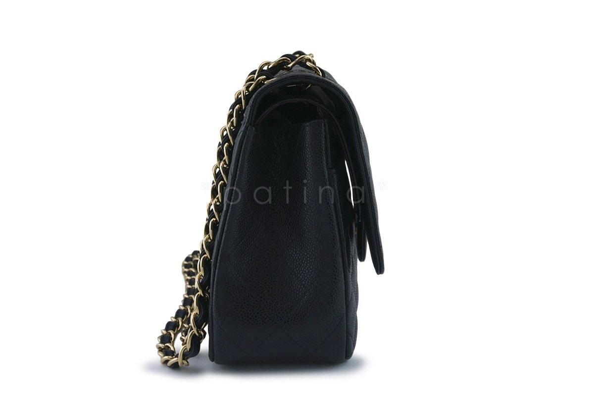 Chanel Black Caviar Jumbo 2.55 Classic Double Flap Bag GHW