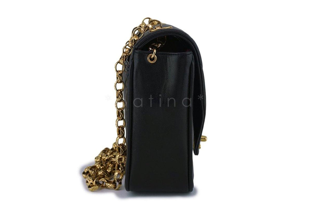 Chanel Black Vintage Gold Chain Classic 2.55 Flap Bag 24k GP