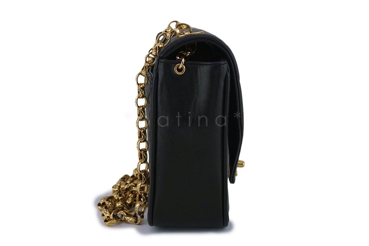 Chanel Black Vintage Gold Chain Classic 2.55 Flap Bag 24k GP