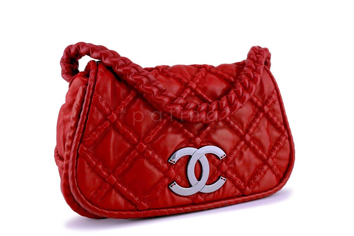 Chanel Red Hidden Chain Jumbo Soft Luxury Flap Bag