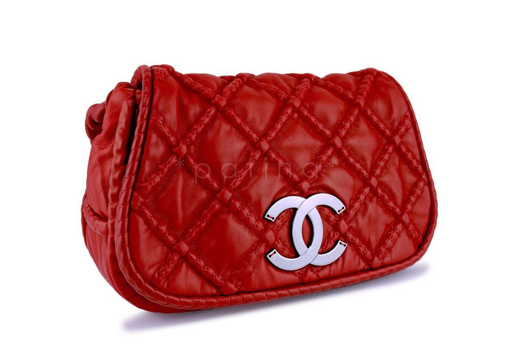 Chanel Red Hidden Chain Jumbo Soft Luxury Flap Bag