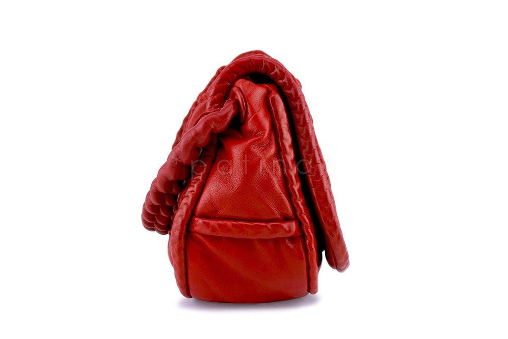 Chanel Red Hidden Chain Jumbo Soft Luxury Flap Bag