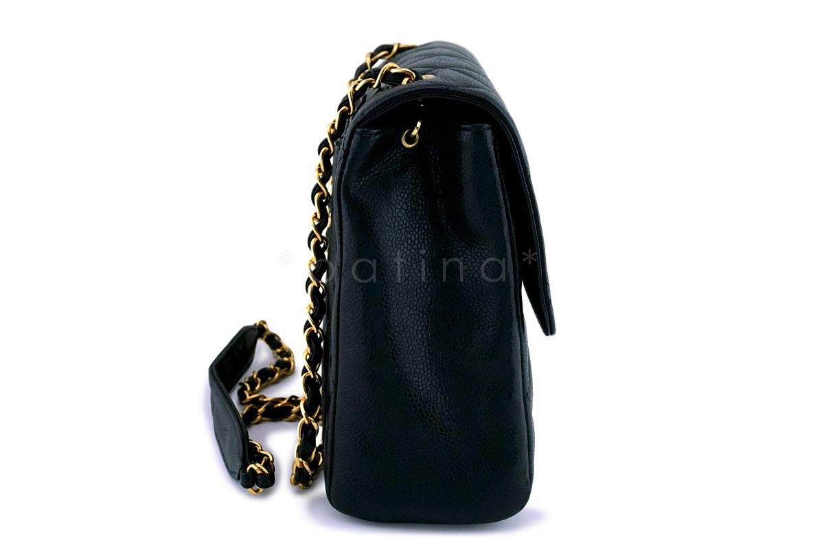 Chanel Black Caviar Vintage Quilted Classic Crossbody Flap Bag