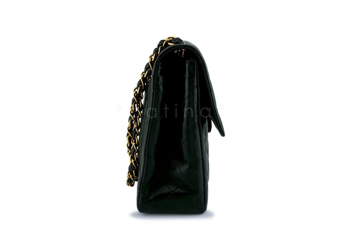 Chanel Black Lambskin Jumbo Quilted Classic 2.55 Flap Bag 24k GHW