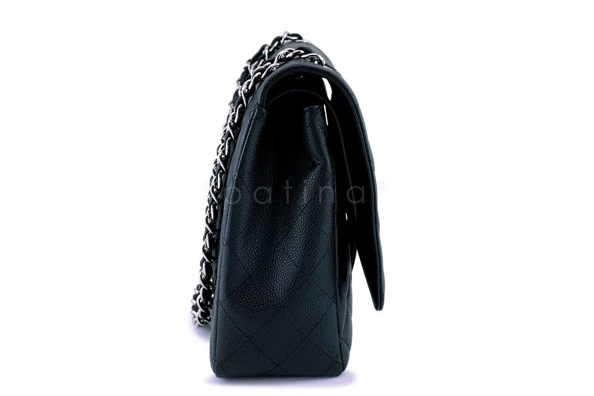 Chanel Black Caviar Maxi Double Flap "Jumbo XL" Bag SHW