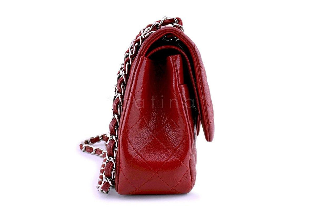 Chanel Red Caviar Jumbo 2.55 Classic Double Flap Bag SHW