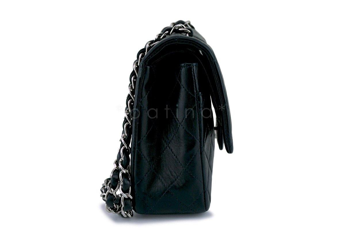 Chanel Black Lambskin Medium  Classic Double Flap Bag SHW