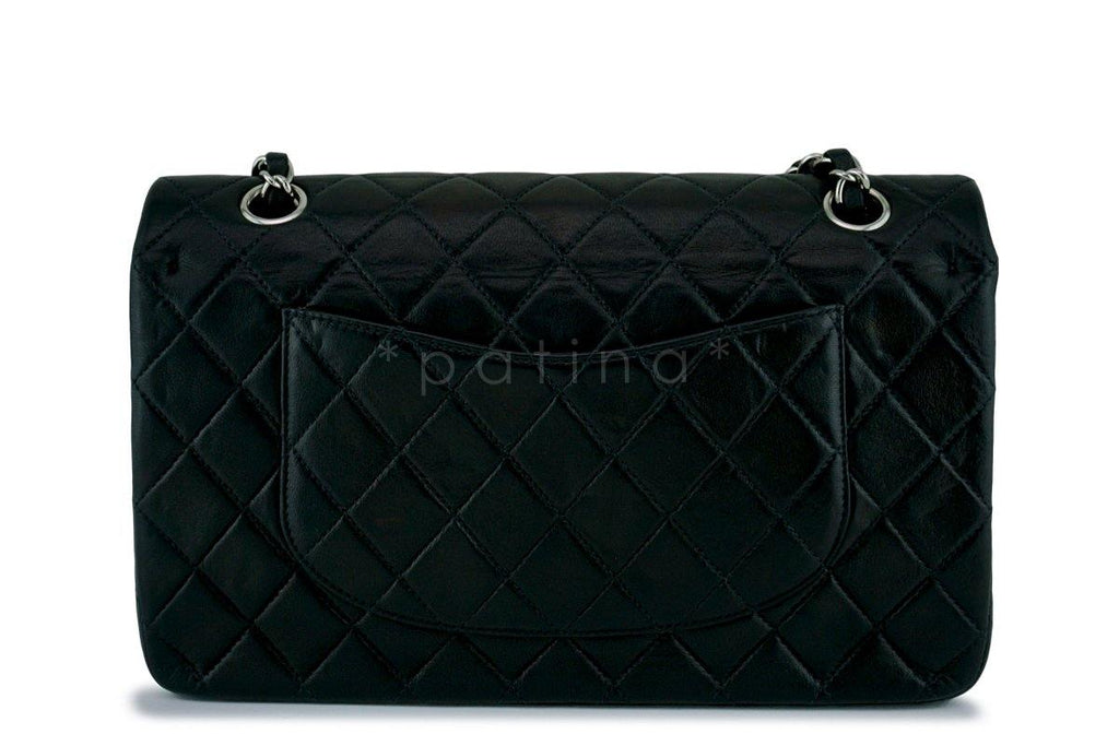 Chanel Black Lambskin Medium  Classic Double Flap Bag SHW
