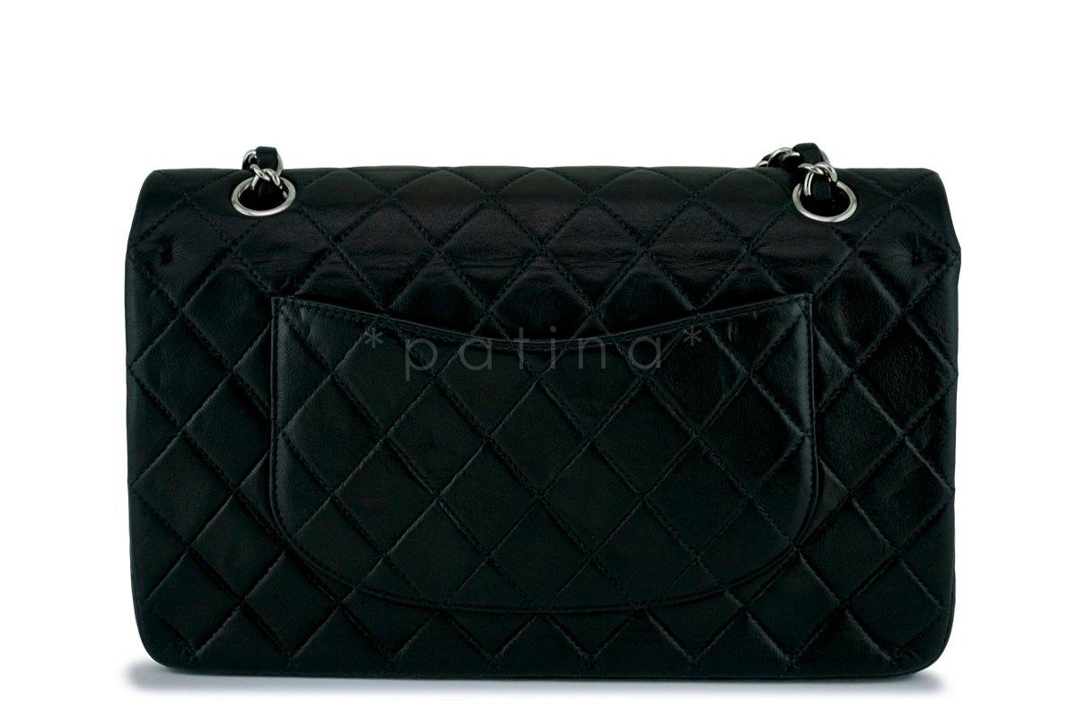 Chanel Black Lambskin Medium  Classic Double Flap Bag SHW