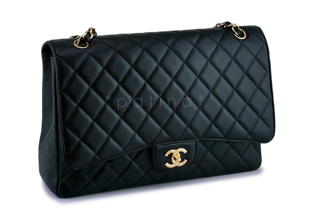 Chanel Black Caviar Maxi Quilted Classic "Jumbo XL" Flap Bag GHW