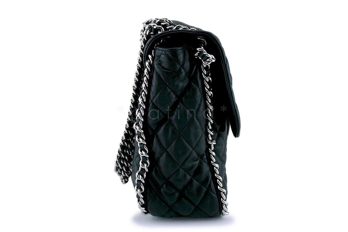 Chanel Black Classic Chain Around Maxi Luxe Flap Bag