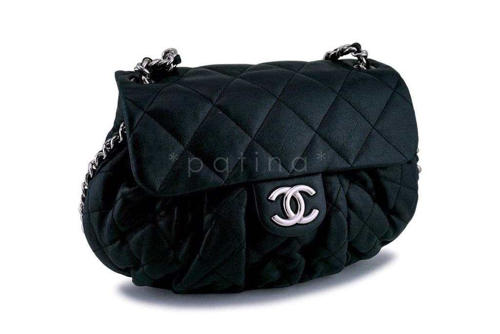 Chanel Black Medium Chain Around Rounded Classic Cross Body Flap Bag