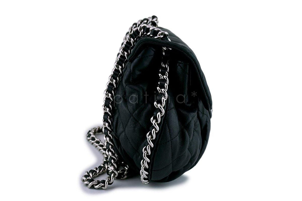 Chanel Black Medium Chain Around Rounded Classic Cross Body Flap Bag