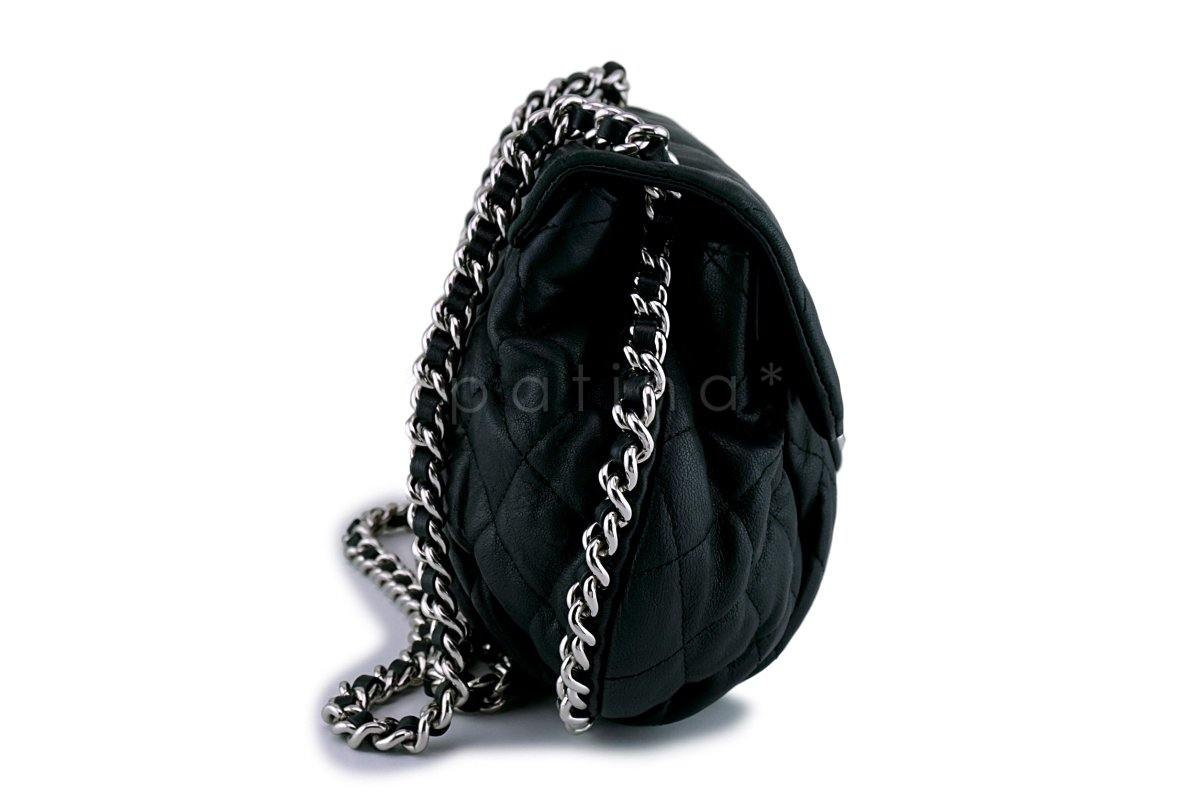 Chanel Black Medium Chain Around Rounded Classic Cross Body Flap Bag