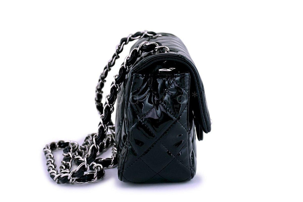 Chanel Black Patent Classic Quilted Rectangular Mini 2.55 Flap Bag