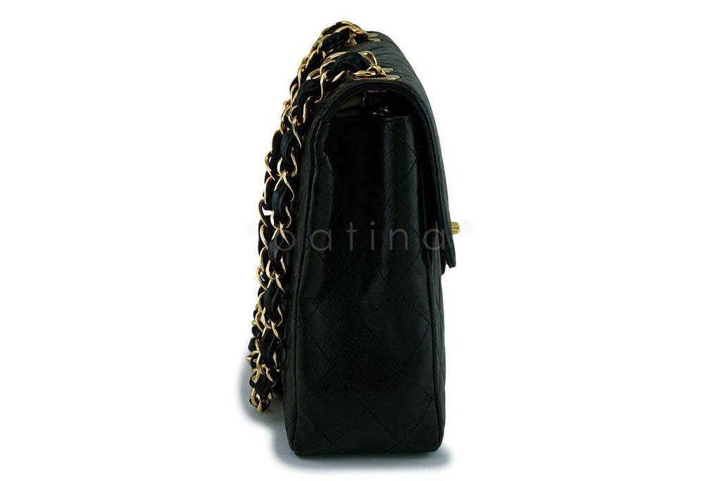 Chanel Vintage Black Lambskin Jumbo Flap Bag 24k GHW