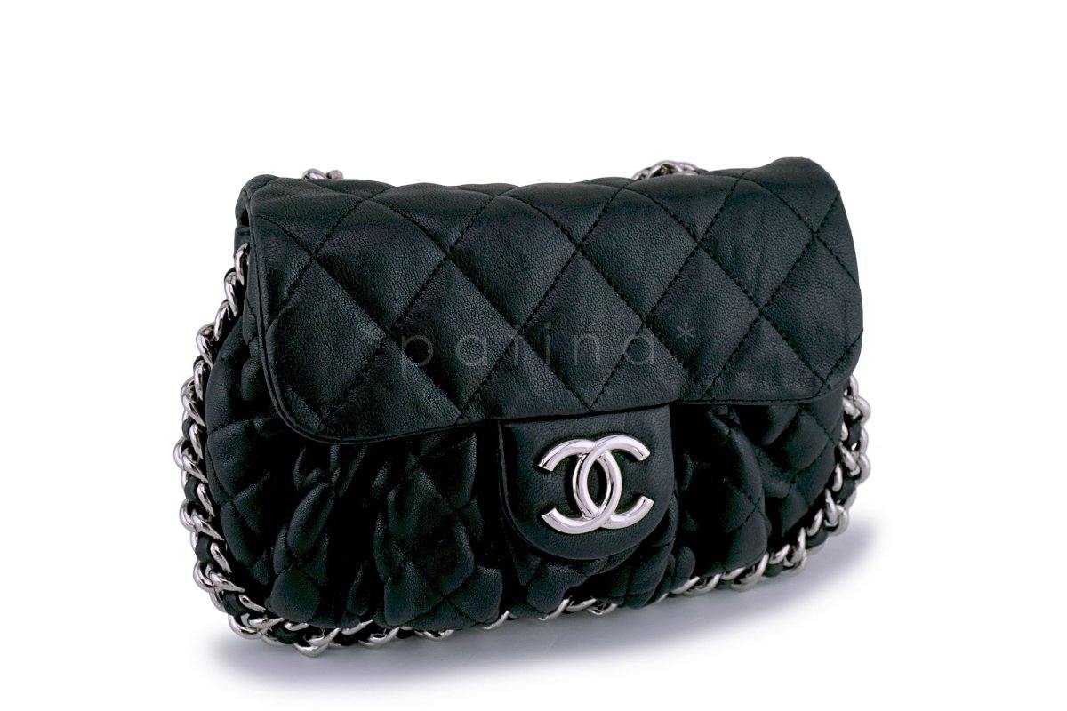 Chanel Black Mini/Small Chain Around Rounded Classic Cross Body Flap Bag