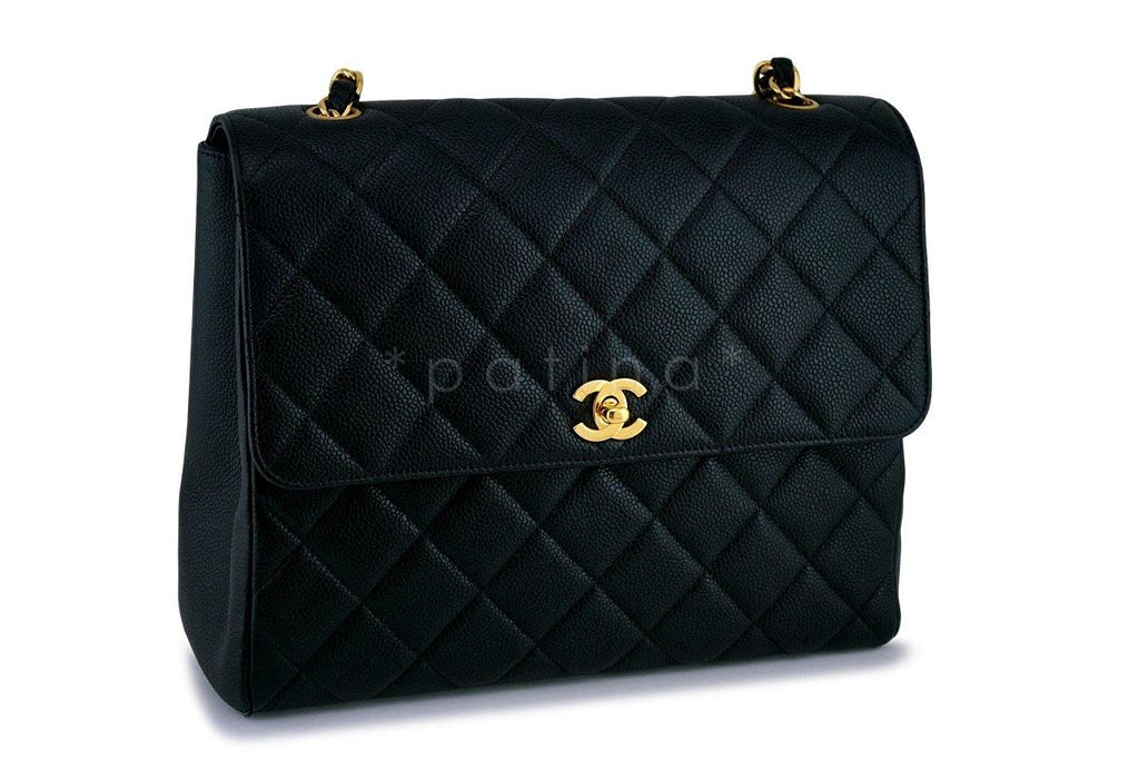 Chanel Black Vintage Caviar Classic Crossbody Flap Bag 24k GHW